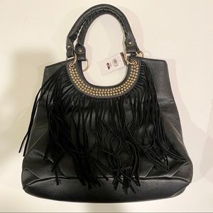 NWT Wilson’s Leather Black Rivet Shoulder Bag/Tote